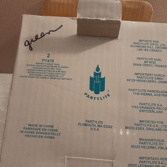 Partylite P7478 Mist Candle Trays Tray Green Glass Dish Decor - Picture 4 of 4